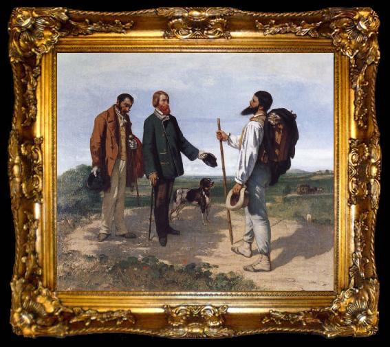 framed  Gustave Courbet The Meeting, ta009-2